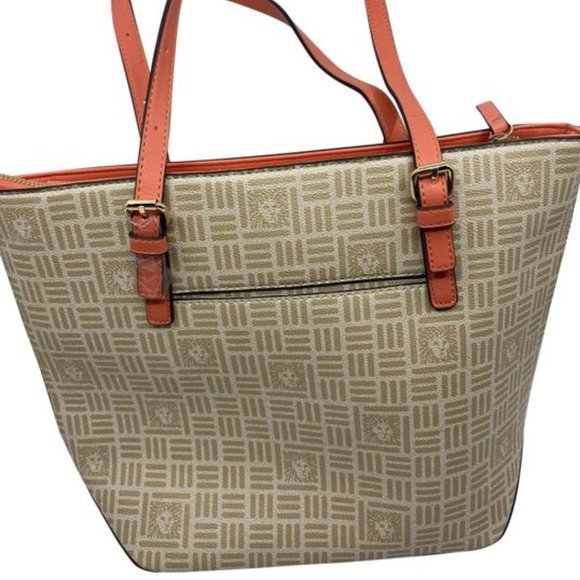 Ann Klein Handbags - Ann Klein Tan Fabric Large Shopping Tote